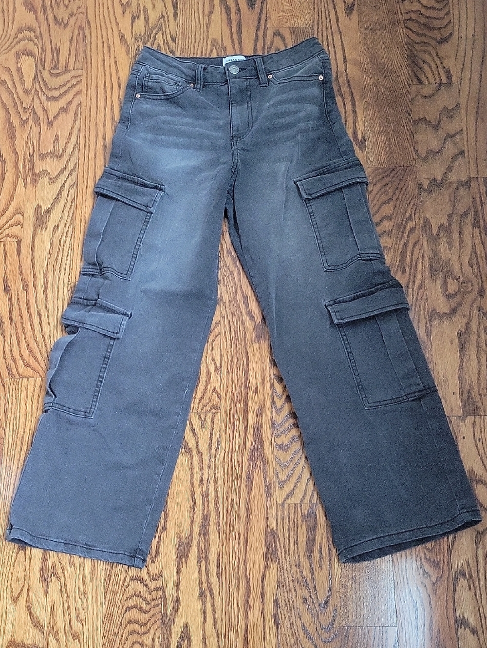Youth Wide Leg Black Cargo Jeans
